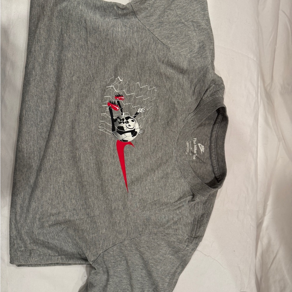 Nike Gray and Red Kids' Short Sleeve Tee